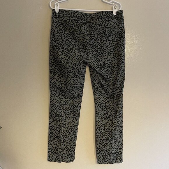 Talbots Women Petite Sz 10P Navy Blue/Green Animal Print Signature Casual Pants - Picture 5 of 9